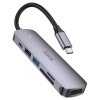 USB HUB Hoco HB28 Type-c to USB 6 in1 серый (Gray)