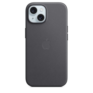 Защитный чехол iPhone 15 FineWoven Case Msafe черный (black)