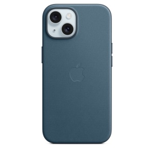 Защитный чехол iPhone 15 FineWoven Case Msafe синий (pacific blue)