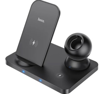 Беспроводное зарядное устройство HOCO CW33 Ultra 3в1 черный (black)