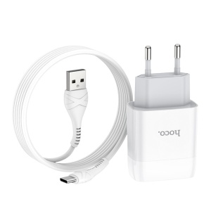Адаптер сетевой HOCO USB C73A 2.4A белый (white)