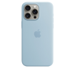 Защитный чехол iPhone 15 Pro Silicon Case Msafe голубой (winter blue)