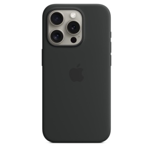 Защитный чехол iPhone 15 Pro Max Silicon Case Msafe черный (black)