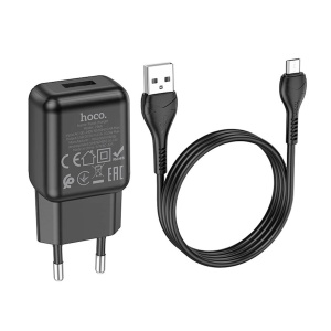 Адаптер сетевой HOCO C96A (2.1A) + micro USB черный (black)