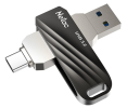 USB накопитель 64Gb Netac US11 Dual (UCB+Type C) черный/серебристый (black/silver)