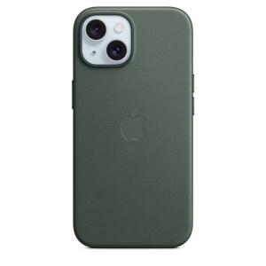 Защитный чехол iPhone 15 FineWoven Case Msafe зеленый (evergreen)