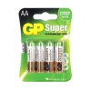 Батарейка щелочная GP LR6 SUPER ALKALINE 15A-2UE4 Bl-4/40/320