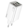 Адаптер сетевой HOCO N49 USB-C x2 + USB-A 65w белый (white)