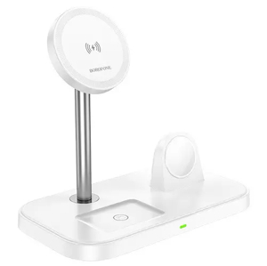 Беспроводное зарядное устройство 3 in 1 Borofon BQ29 Pro белый (white)