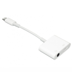 Адаптер MH-83Y lighning-lightning/3.5 jack (10cm) белй (white)
