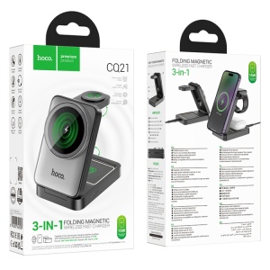 Беспроводное зарядное устройство HOCO CQ21 3-IN-1 черный (black)