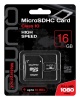 Карта памяти Micro SD 16Gb Qumo + SD адаптер Class 10  UHS-I