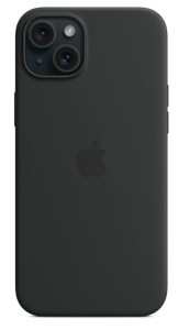 Защитный чехол iPhone 15 Silicone case Msafe черный (black)