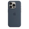 Защитный чехол iPhone 15 Pro Silicon Case Msafe синий (blue)