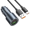 Адаптер автомобильный HOCO Z60-USB/Type-C 48W черный (black)