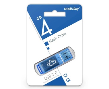 USB накопитель 4Gb Smart Buy Glossy синий (blue)
