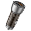 Адаптер автомобильный HOCO 1USB+1Type-C NZ8 43W коричевый (brown)