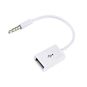 Адаптер OTG - Jack 3.5 Glossar 10sm 1A белый (white)