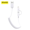Дата кабель 2 в 1 Awei CL-53 iPhone/Micro USB white (белый)
