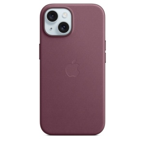 Защитный чехол iPhone 15 FineWoven Case Msafe фиолетовый (mulberry)
