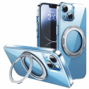 Защитный чехол iPhone 15 Hoco STAND Magnetic Case 2 in1  (transparent)