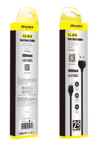 Дата кабель iPhone 5 Awei CL-63 black (черный)