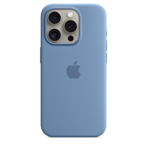 Защитный чехол iPhone 15 Pro Max Silicon Case Msafe (winter blue)