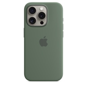 Защитный чехол iPhone 15 Pro Silicon Case Msafe зеленый (green)