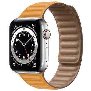 Ремешок для часов Apple Watch APW экокожа на магните 42/44/45/49 оранжевы (orange)