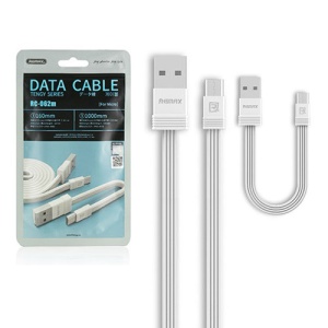 Дата кабель Micro USB Remax Tengy Series (16см+1м) white (белый)