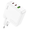 Адаптер сетевой HOCO C115A header PD65W Three Port Charger белый (white)