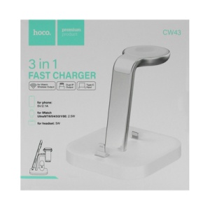 Беспроводное зарядное устройство HOCO CW43 3в1 белый (white)