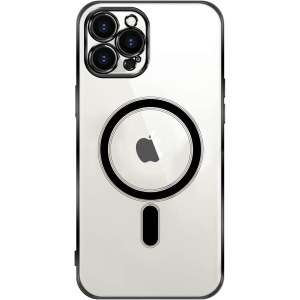 Защитный чехол iPhone 14 Plus Kot Design clear Magsafe черный (black)