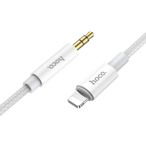 AUX-кабель (папа-папа) Hoco Lightning - 3.5mm UPA19 1m серебристый (silver)
