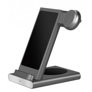 Беспроводное зарядное устройство Coteci 3-in-1 Aluminum CS5700 серый (gray)
