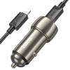 Адаптер автомобильный HOCO 2Type-C Z48 40W + кабель Type-C - Lightning серый (gray)