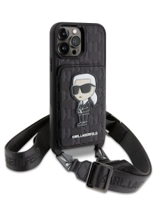 Защитный чехол iPhone 16 Pro Karl Lagerfield черный (black)