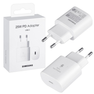Адаптер сетевой Samsung USB-C 25W белый (white) оригинал
