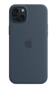 Защитный чехол iPhone 15 Silicone case Msafe синий (storm blue)