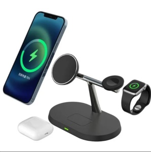 Беспроводное зарядное устройство COTECi WS-39 3in1 magsafe wireless fast charge черный (Black)