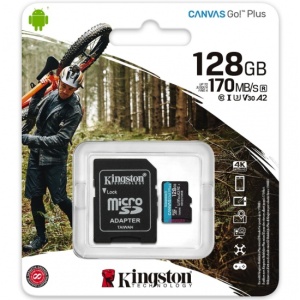 Карта памяти Micro SD 128GB Kingston Canvas + SD адаптер