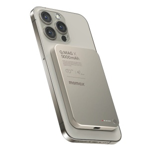 Аккумулятор портативный Momax Q.Mag X 5000mAh 8.3mm натуральный титан (natural titanium)