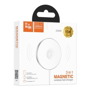 Беспроводное зарядное устройство HOCO CW41 3в1 белый (white)