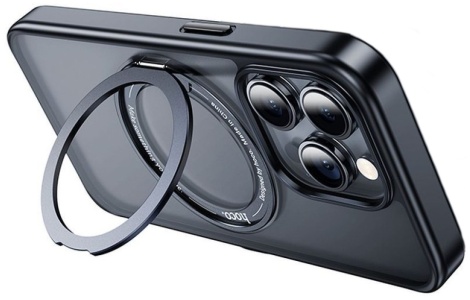 Защитный чехол iPhone 16 Pro Hoco (AS1) transparent черный (black)