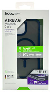 Защитный чехол iPhone 15 Hoco Premium Airbag Msafe синий (blue)