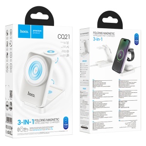 Беспроводное зарядное устройство HOCO CQ21 3-IN-1 белый (white)